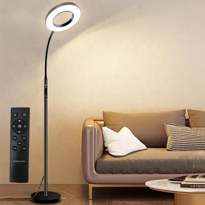 Eye Caring Reading Light with Remote and Touch Control Adjustable Gooseneck Black Reading Floor Lamp for Living Room Bedroom