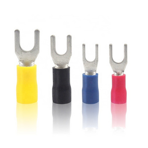 yellow black blue red pvc insulated female spade connector fork type terminal wire terminal