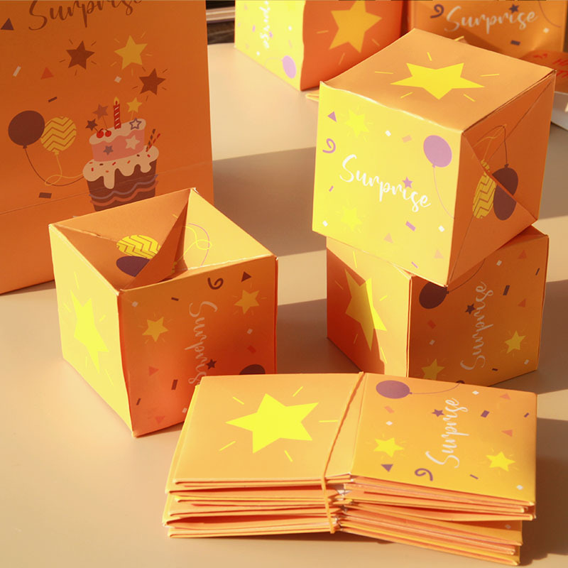 Mystery Exploding Surprise Customized Money Bomb Box 16 PCS Bouncing Cubes Boxes Valentine Confetti Gift Pop Up Box