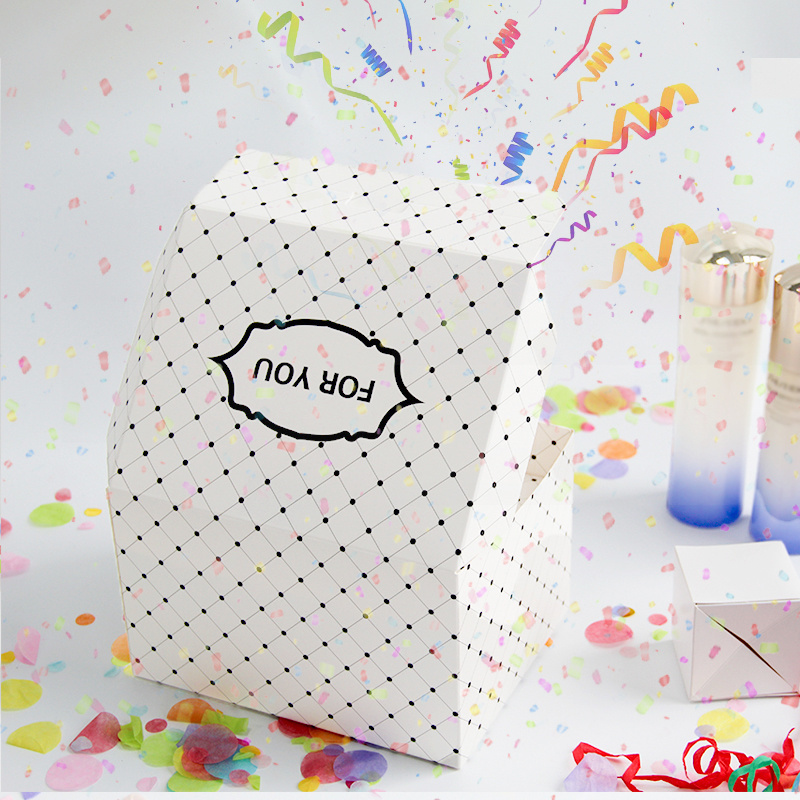 Cosmetic Anniversary Online Marriage Proposal DIY 7.1x5.5x4.3inches Surprise Mystery Exploding Confetti Gift Box