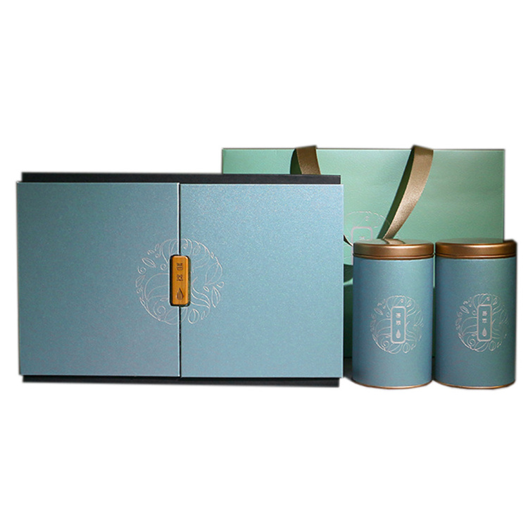 blue china manufacturers luxury cardboard  customized gift tea bags double door  paper  packaging box with magnetic closure