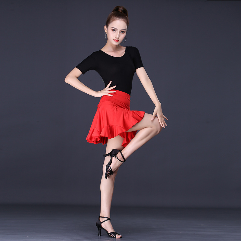 Cheapest Latin Dance Practice Skirt Waist No Trace Short dress Women Dance Clothing Square Dance Short Training Dancewear