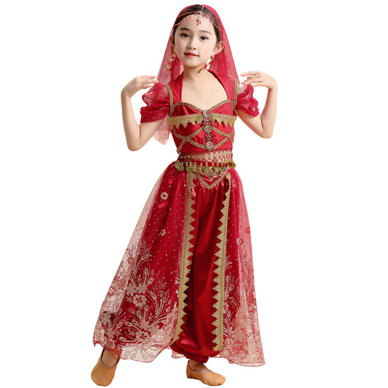 2022 new belly dance costumes arabic kids Bollywood Indian dance dress wholesales girl dress Stage dance costume