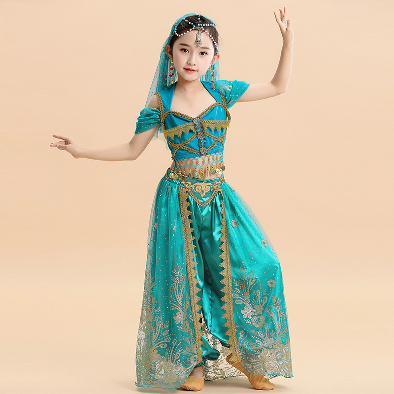 2022 new belly dance costumes arabic kids Bollywood Indian dance dress wholesales girl dress Stage dance costume