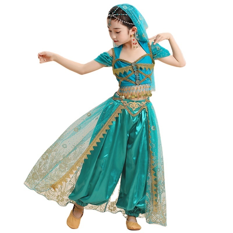 2022 new belly dance costumes arabic kids Bollywood Indian dance dress wholesales girl dress Stage dance costume