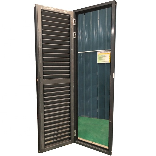 Foshan supplier grey color powder coated bathroom louver door