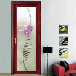 Powder coated aluminum alloy modern design aluminium toilet door