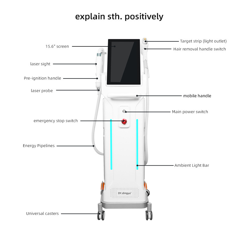 2023 Yag Professional Laser Hair Removal Machine 808nm Diode Laser Tattoo Removal For Sale Machine Price 2 In 1