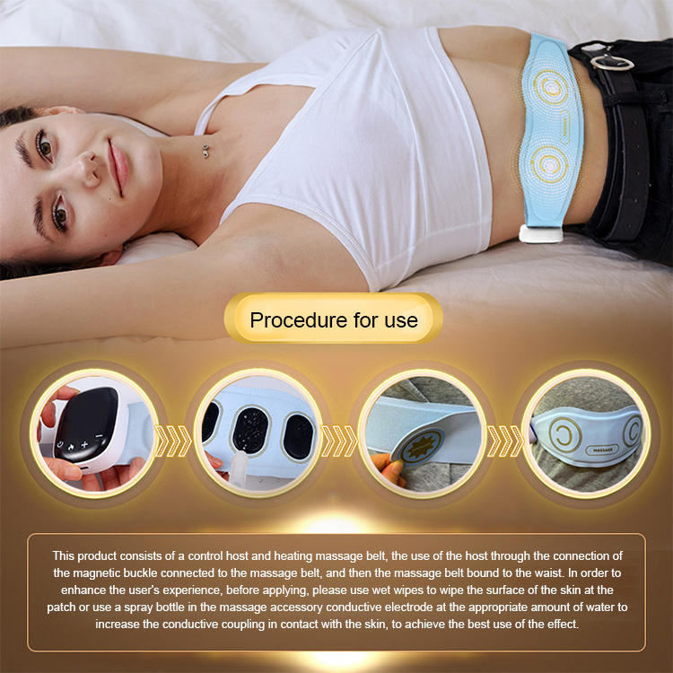 Rechargeable Wireless Massage And Heat Belt Pain Period Electric Massage Belt 3 Body Slimming Massager Electric Slimming