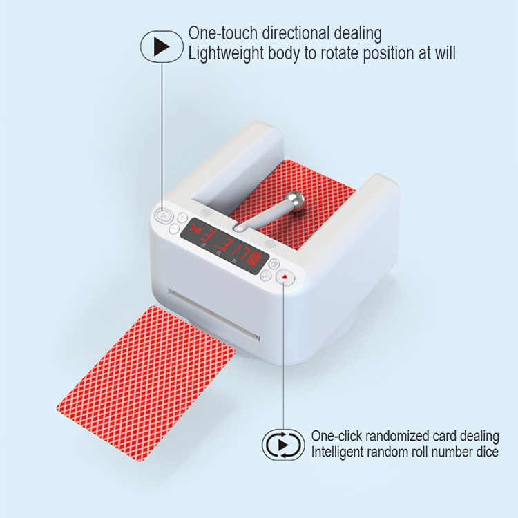 Automatic Card Dealer Machine Advanced 360 Rotating 1 2 Decks Poker Card Dispenser Rechargeable Universal for Playing Home Cas