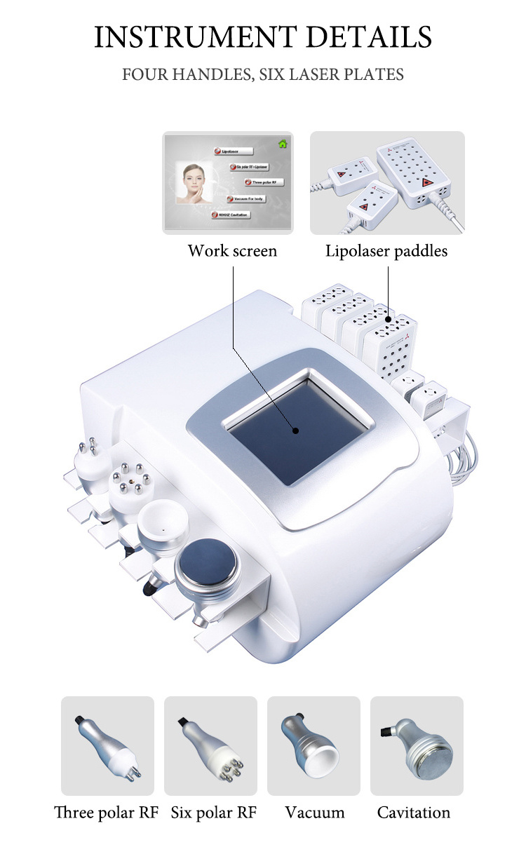 2024 Hot Selling Cavitation Machine 25Khz Ultrasound Slimming Body Cavitation Machine Best Ultrasonic 6In1 Cavitation Machine