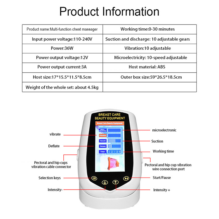 Hip Breast Enhancement Device Enlargement Pump Lifting Massage Enhancer Vacuum Negative Pressure Chest Pump Cupping Massager