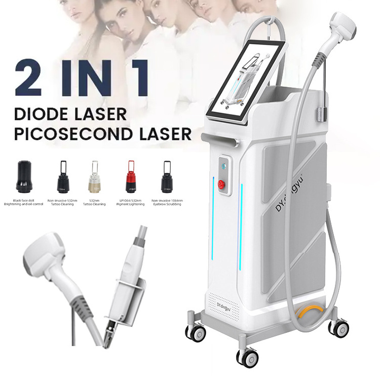 2023 Yag Professional Laser Hair Removal Machine 808nm Diode Laser Tattoo Removal For Sale Machine Price 2 In 1