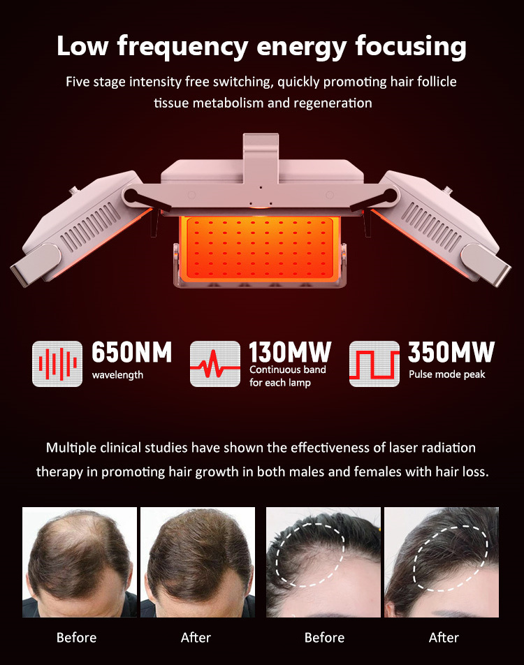 6 In 1 High Frequency Hair Follicle Detection Scalp Nourishing Hair Regrowth Custom Logo Led Therapy Electronic Led Hair Growth