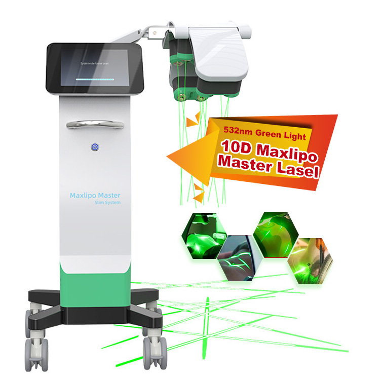 2023 New Design10d Lipo Laser Weight Loss Body Slimming Machine Led Push Puck Light 530nm Battery