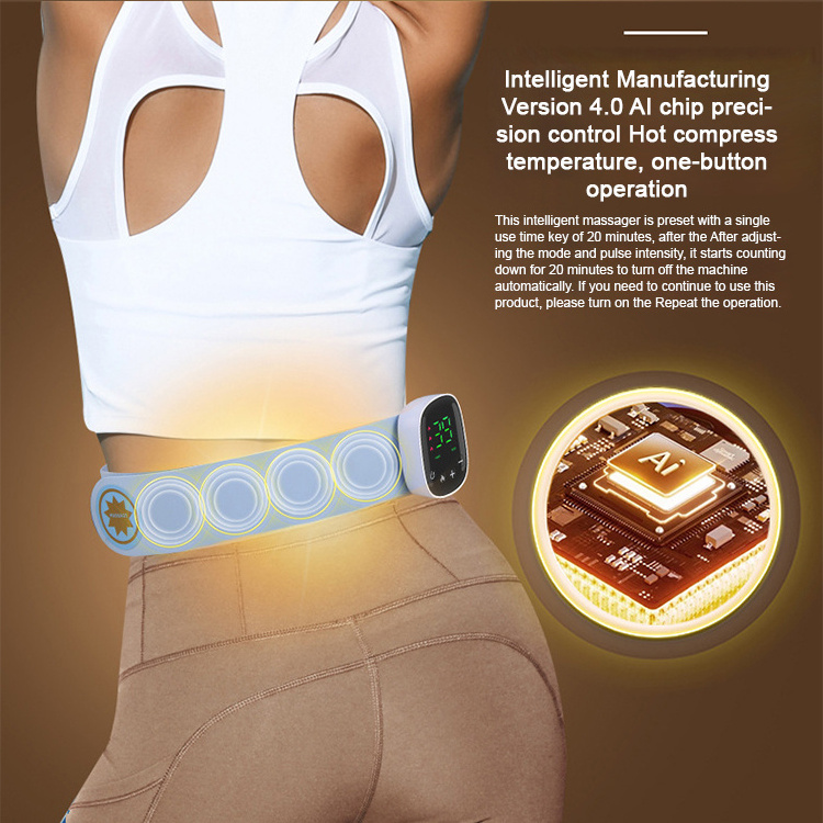 Rechargeable Wireless Massage And Heat Belt Pain Period Electric Massage Belt 3 Body Slimming Massager Electric Slimming