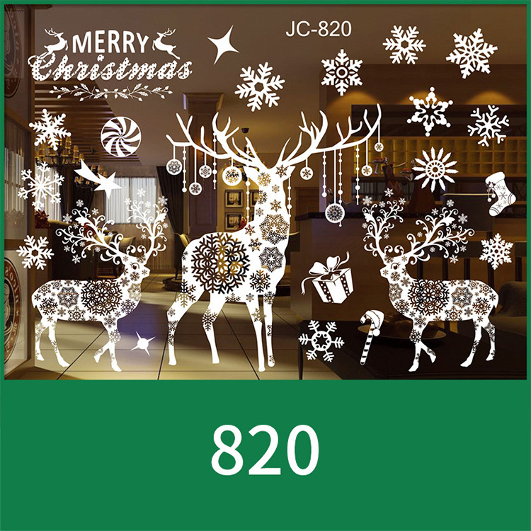 New Christmas Vinyl Sticker Christmas Stickers Decals  Decoration Waterproof Christmas Window Static Cling Stickers