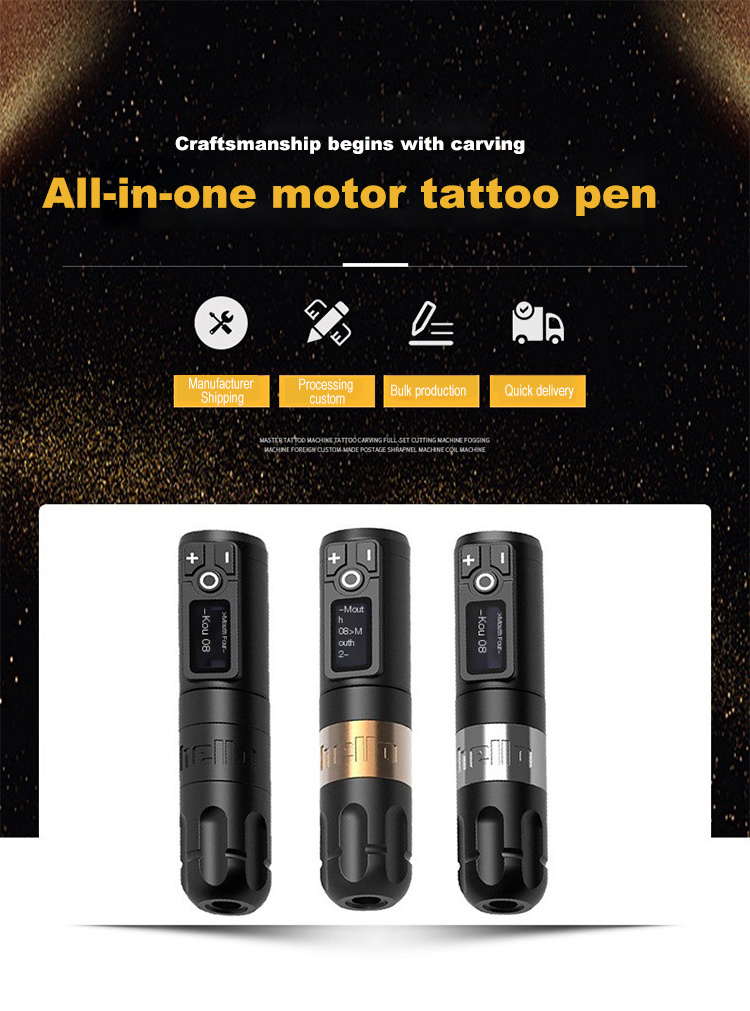 2023 newest Maquinas De Tattoo Tipo Pen Xnet Titan Adjustable Wireless Tattoo Machine Pen Stroke 2.4- Bronc Pen Wireless Tattoo