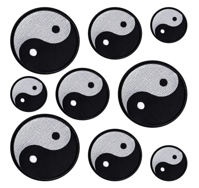 Customized Heart Black White Yin Yang Chinese Taoism Symbol Patch for Cartoon Kids Patch