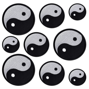 Customized Heart Black White Yin Yang Chinese Taoism Symbol Patch for Cartoon Kids Patch