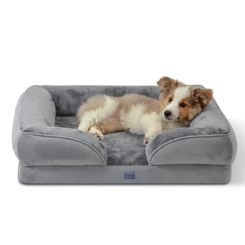 Indoor Foldable Washable  Removable Anti Anxiety Calming Relaxing Nonslip Pet Cat Memory Foam Luxury Dog Sofa Bed