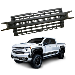 KSC AUTO Replacement Upper ABS Grille Front Hood Grill with Amber LED Lights Fit for Chevy Silverado 1500 2019