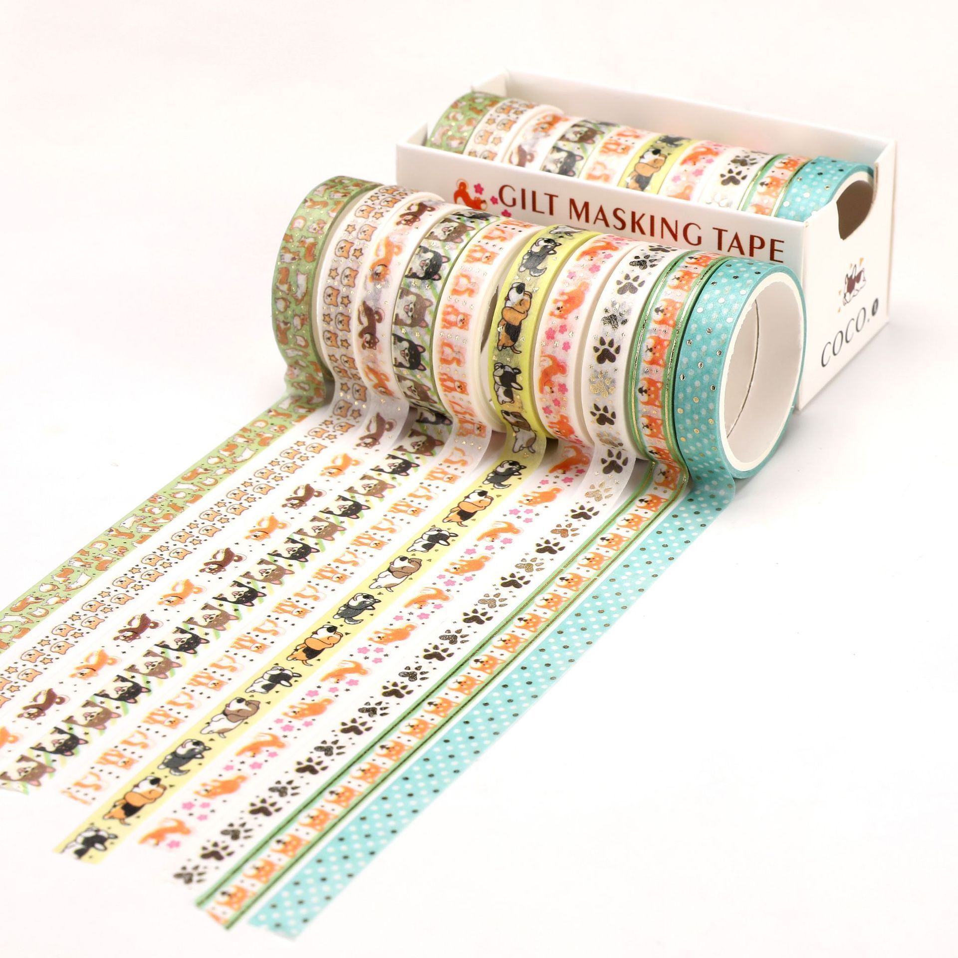 Wholesale Transparent Clear Printing Colour Hot-Selling China Self-adhesive Washi Tape Set Custom