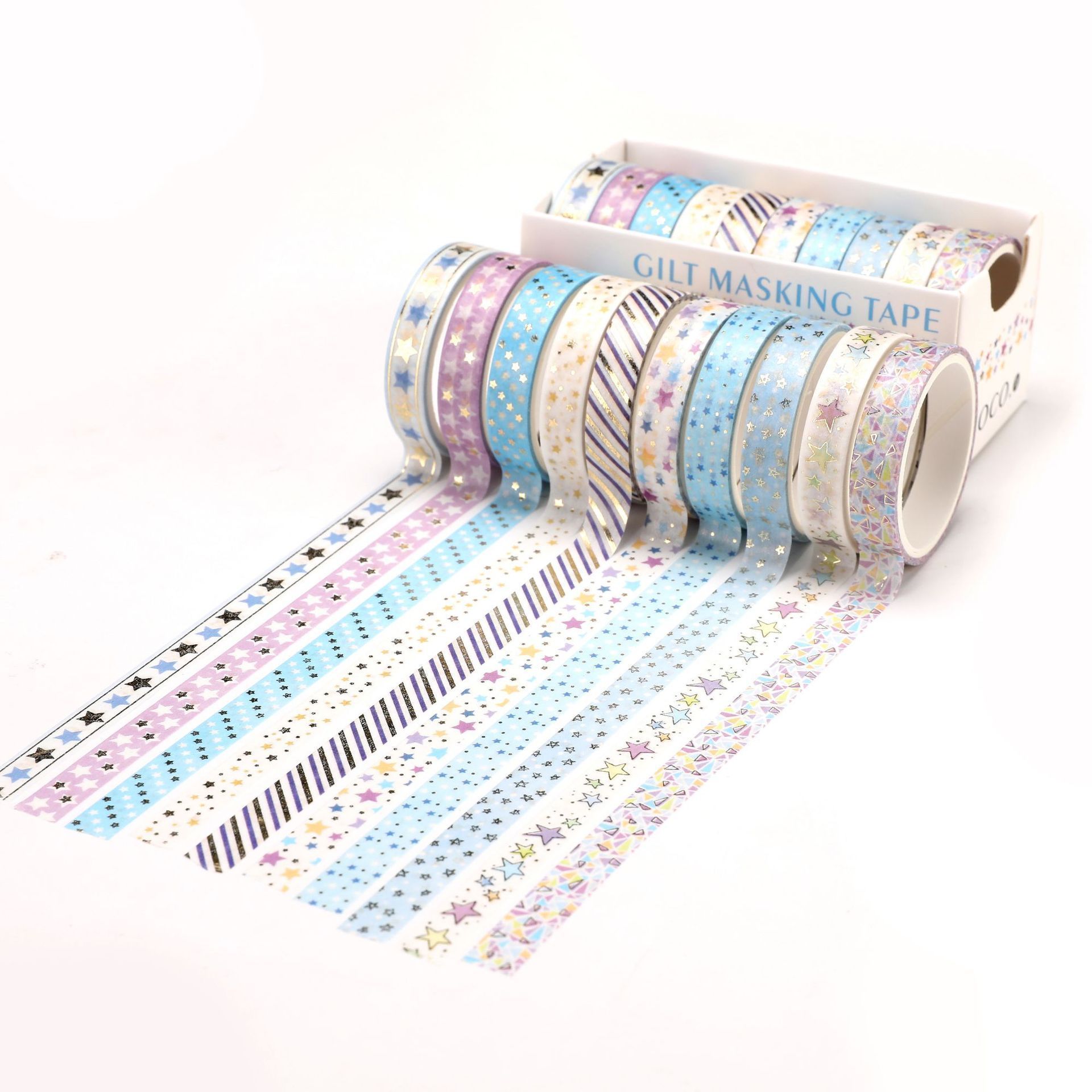 Wholesale Transparent Clear Printing Colour Hot-Selling China Self-adhesive Washi Tape Set Custom