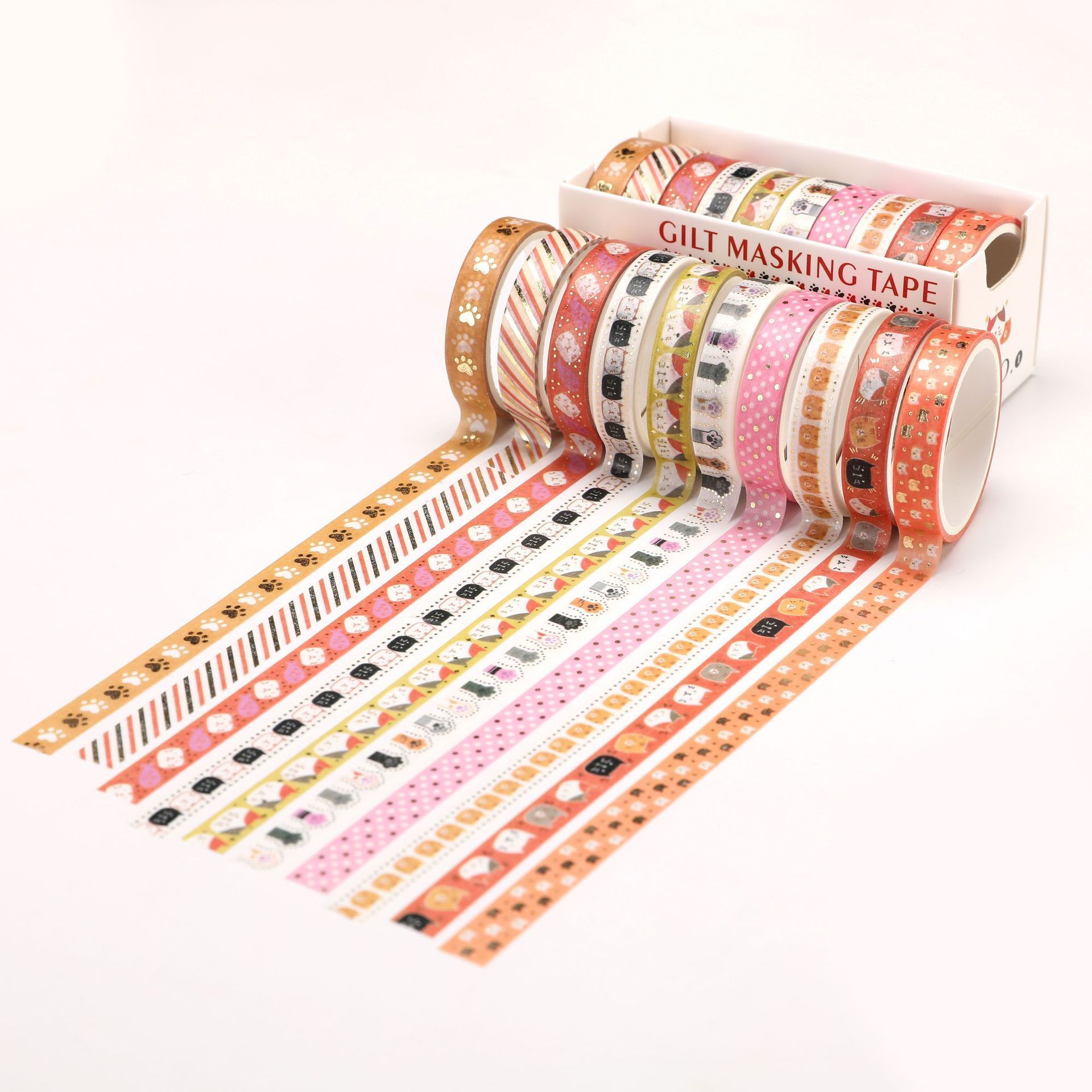 Wholesale Transparent Clear Printing Colour Hot-Selling China Self-adhesive Washi Tape Set Custom