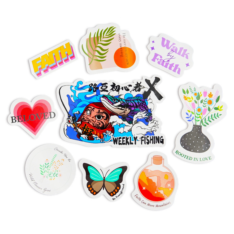 Factory Waterproof Printing Logo Packaging Gloss Vinyl Holographic Customized Die Cut Sticker