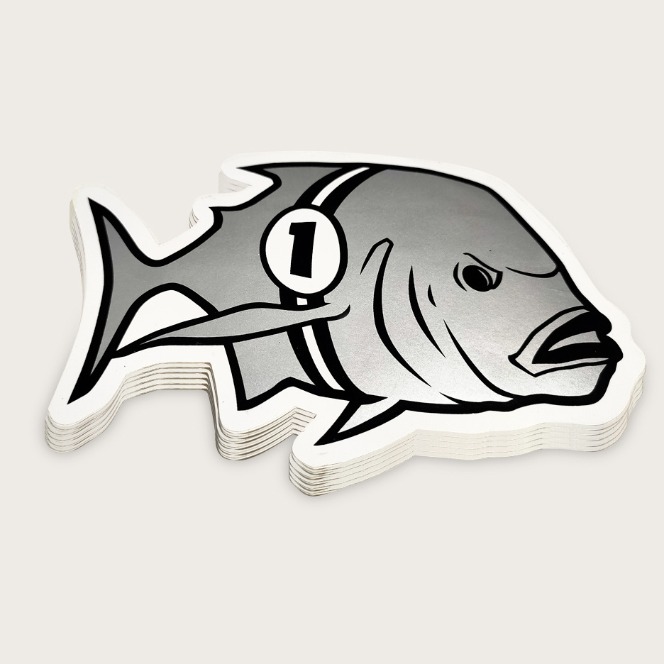 Custom Die Cut Fish Stickers Waterproof Personalized Design Die Cut Sticker UV Laminated Stickers