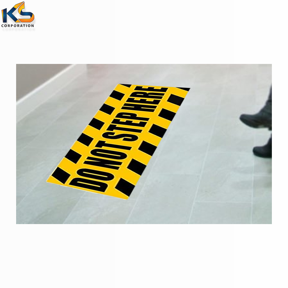 Custom Do Not Step Here Caution Warning Sign Vinyl Label Decal Sticker For Floor Custom Sun resistance Floor Decals