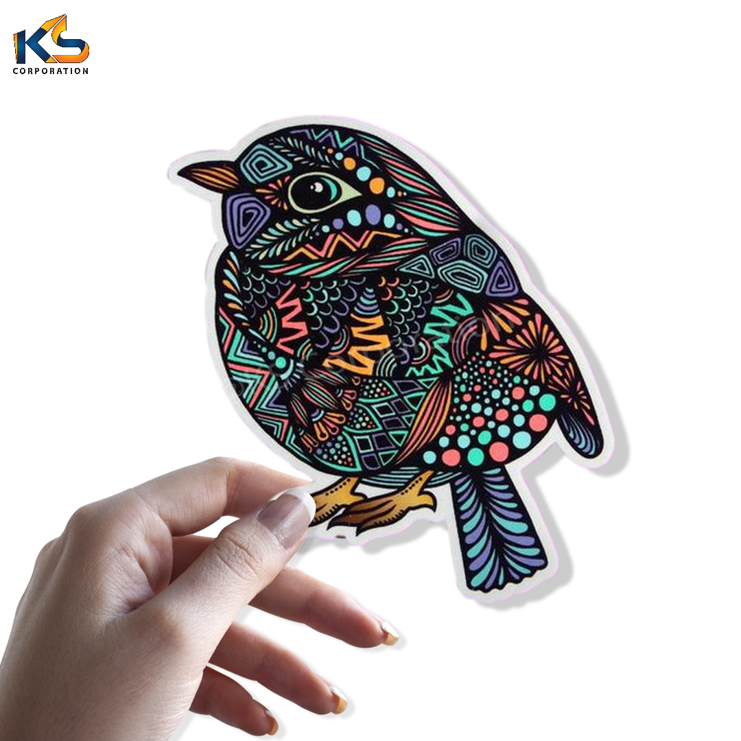 Custom Little Bird Vinyl Sticker Printing Adhesive Waterproof PVC label Stickers Printing UV Ink Adhesive Vinyl Stickers