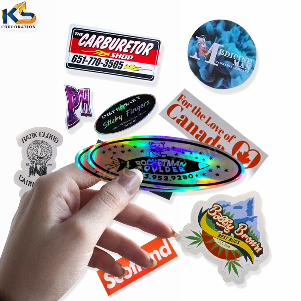 Custom printed self adhesive sticker hologram, waterproof holographic sticker Custom reflective Rainbow Effects Stickers