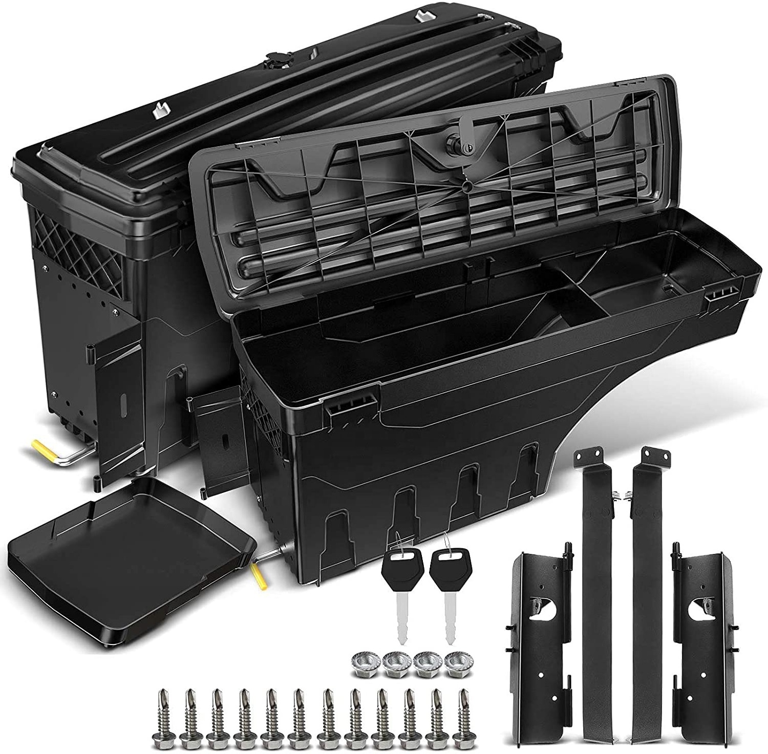 KSCPRO Tundra Accessories Lockable Storage Box Swing Case Truck Bed Tool Box For Toyota Tundra 07-20