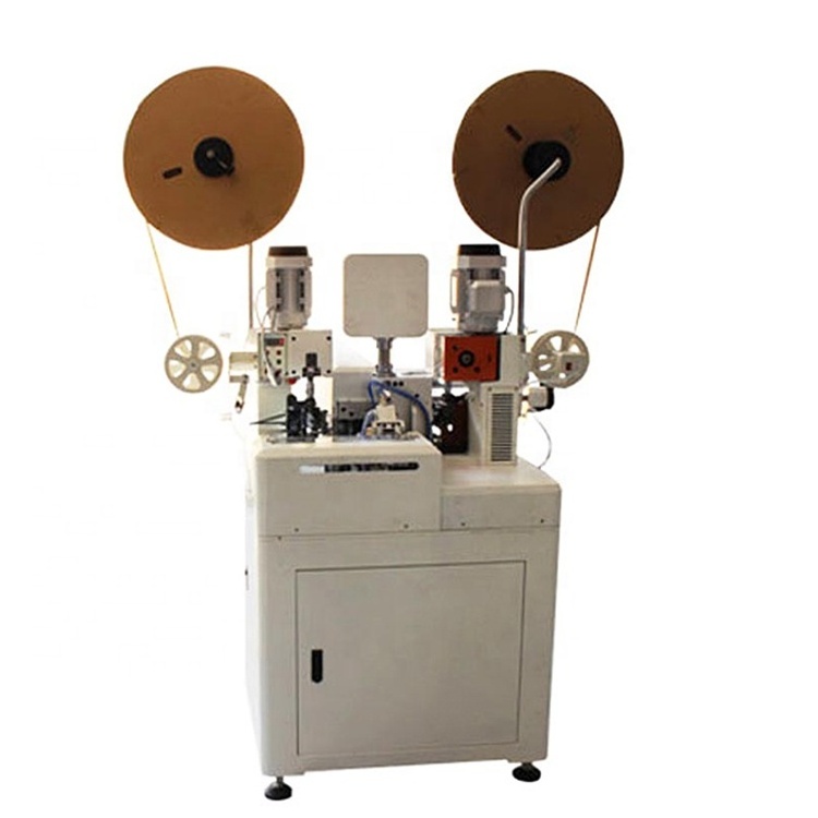 Fully automatic flat cable crimping machine ribbon cable cutting splitting stripping and terminal crimping machine