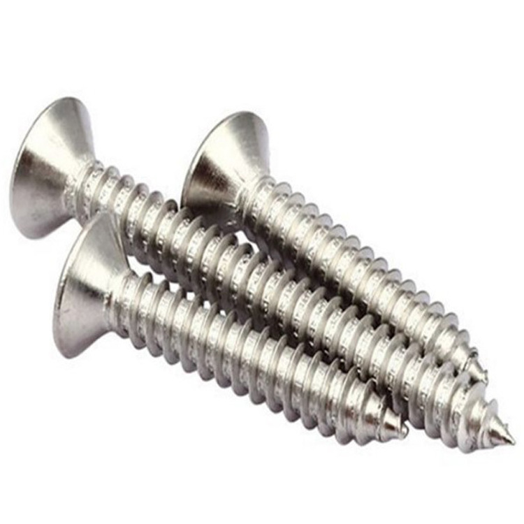 High quality DIN7982 Stainless steel cross recessed countersunk head tapping screw