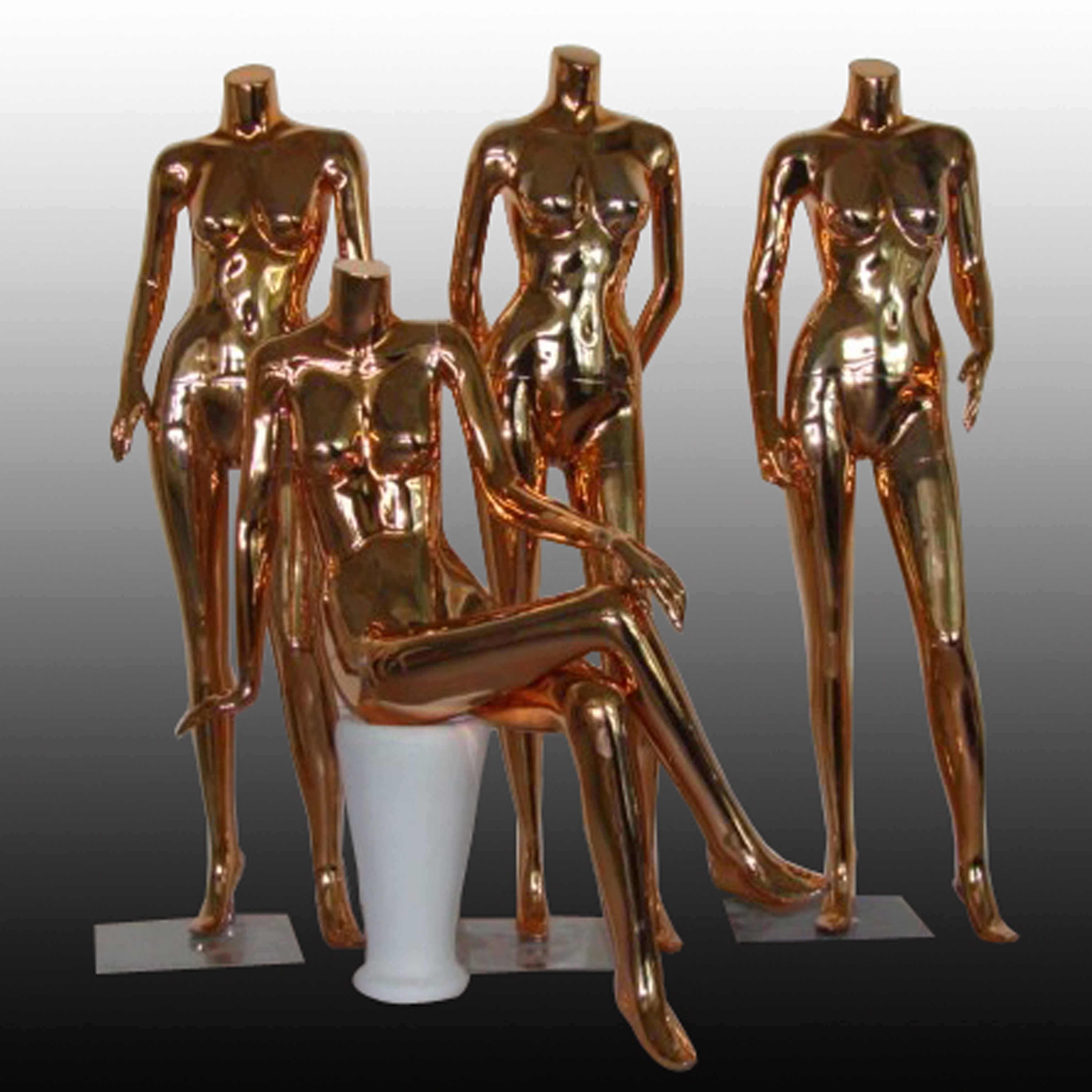 Luxury Shinny Full Body Fiberglass Mannequins for Bride Dress Display Silver Gold High Quality Female Showroom p Window Display