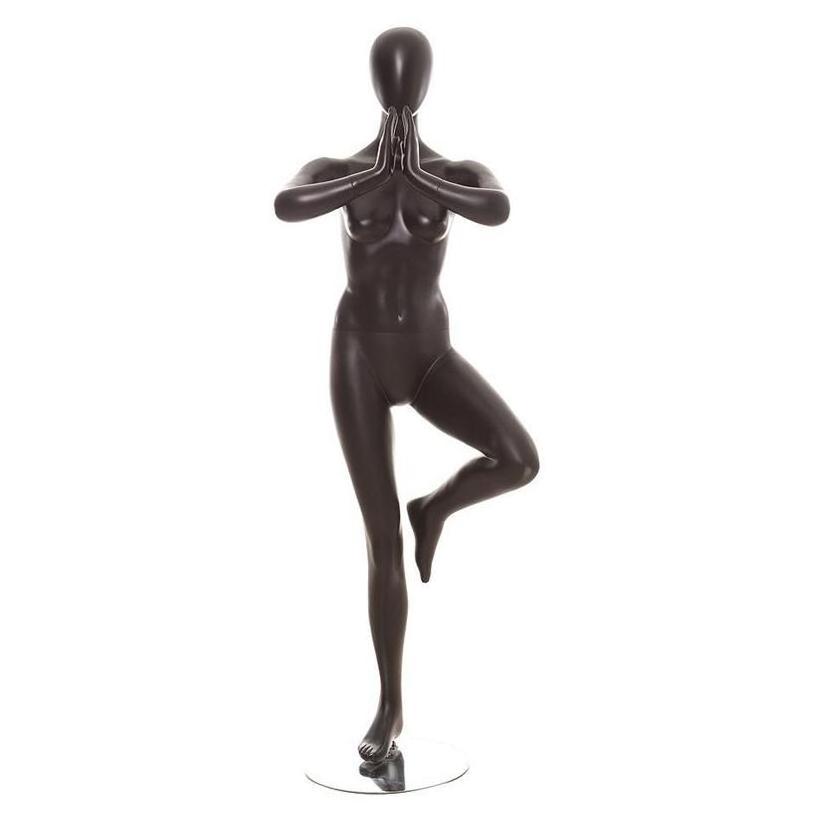 Wholesale High Quality Black Female Full Body Fiberglass Mannequins Yoga Sports Elegant for Clothing Display de vitrine femme