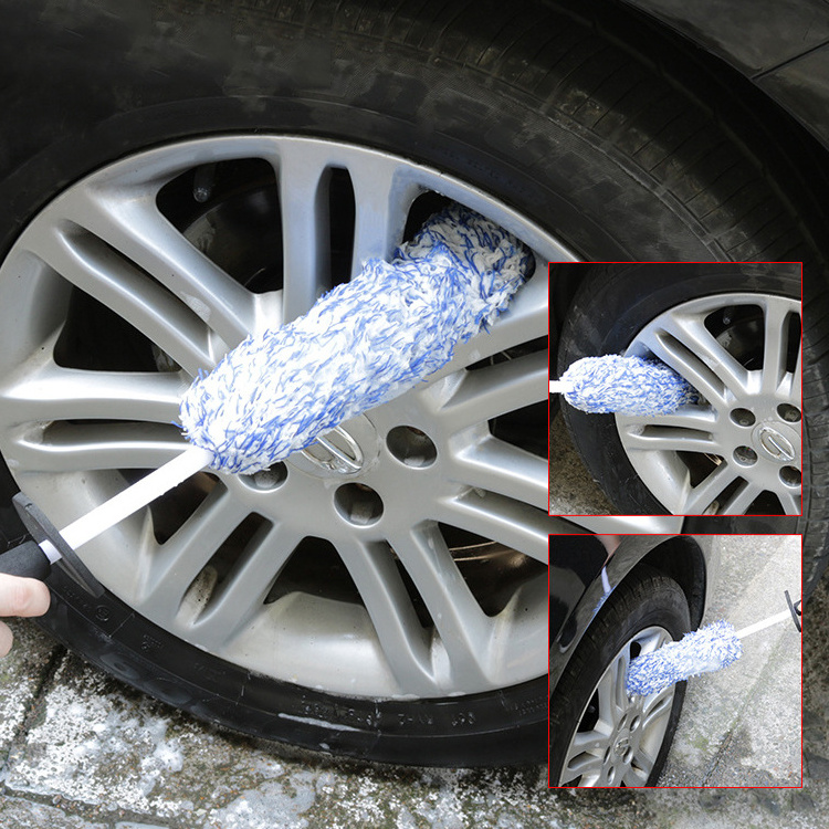 Automobile Car Wheel Hub Cleaning Brush Microfiber Detailing Brush Durable Rim Wheel Cleaning Tire Washing Tool