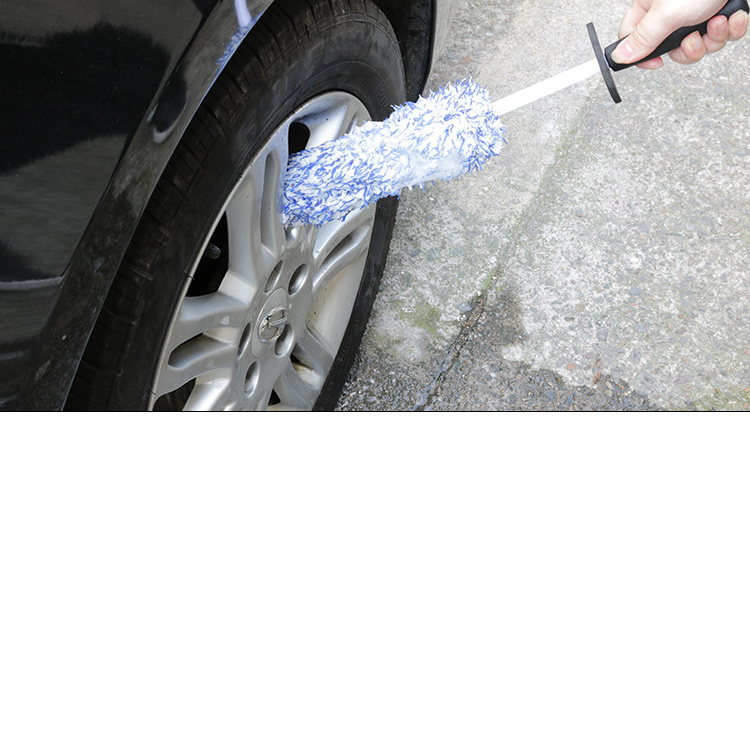 Automobile Car Wheel Hub Cleaning Brush Microfiber Detailing Brush Durable Rim Wheel Cleaning Tire Washing Tool