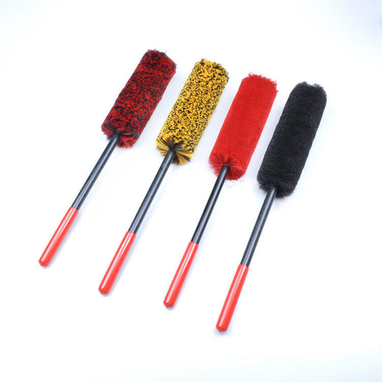 High quality woolies brushes set for cleaning auto car tyre wheel rim washing tool brush