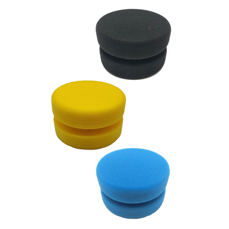 Double-Side Detailing Round Paint Application Sponge Tire Shine Applicator For Art Paint Car Waxing