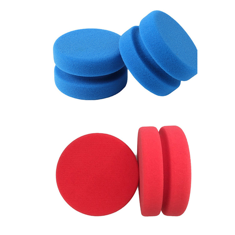 Double-Side Detailing Round Paint Application Sponge Tire Shine Applicator For Art Paint Car Waxing