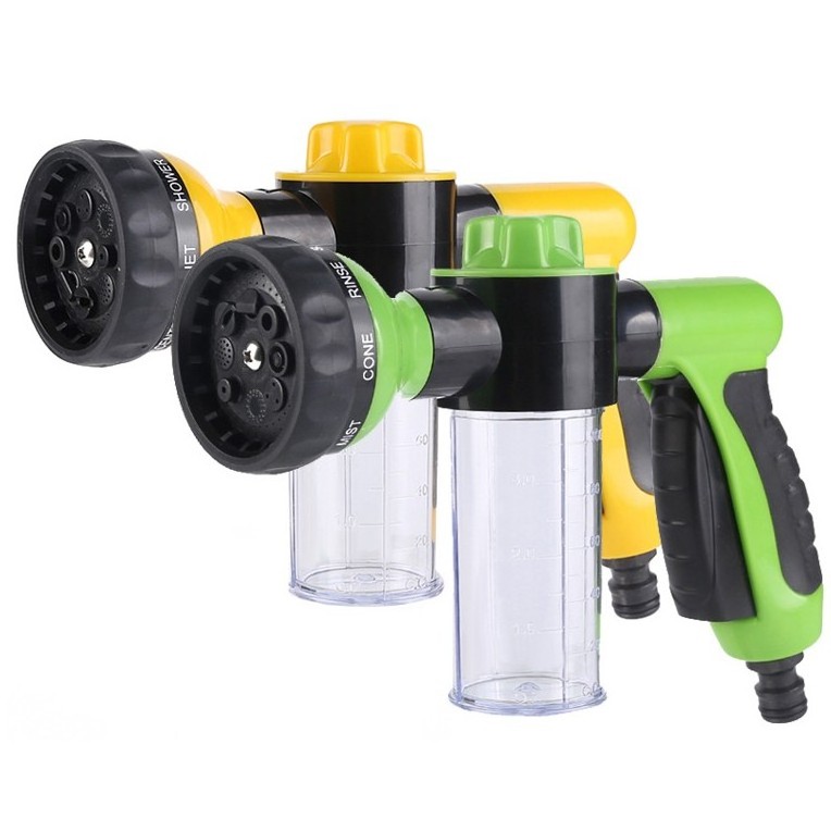 Watering Car Wash Hose Nozzle Garden Water Gun with Soap Dispenser