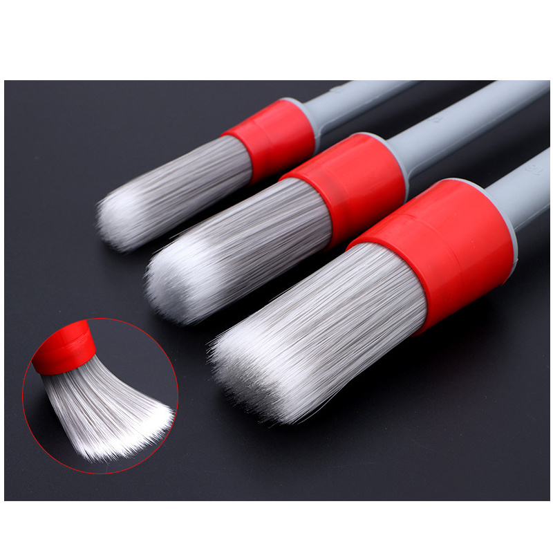 New 3 Pcs Detailing Brush Soft PP Bristle Car Wash Detailing Brush Tool Kits Car Tire Engine Cleaning Detail Brush