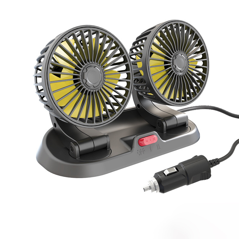 Fan Car Truck Rotate 12V 24V DC Car Interior Accessories Double Head Electric USB Fan For Car