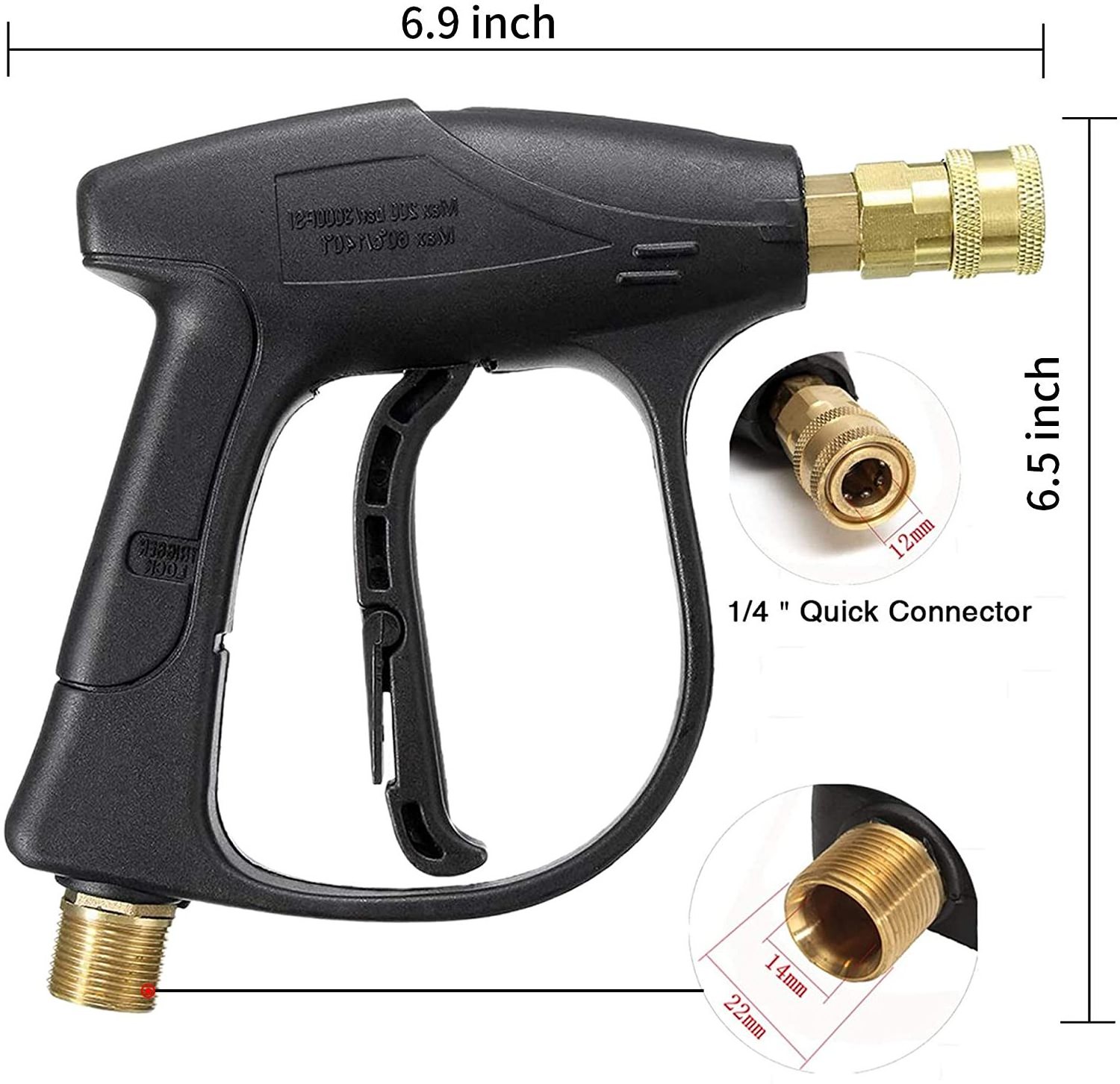 High Pressure Car Washer Kit With 5 Color Nozzle Washing Hose Pipe Wash Kit Sprayer Gun With 1/4