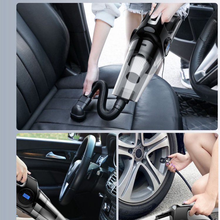 High Power Electric Air compressor 12v Tire Inflator Portable Cordless Handheld Vacuum Cleaner for Car