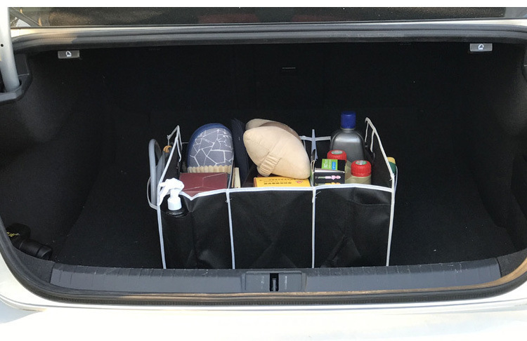 Car Storage Box Trunk Organizer with Pockets Portable Cargo Holder Boot Bag for Car